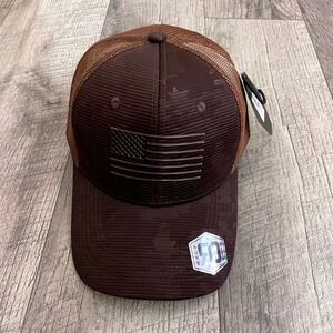 Runs‎ Deep Tactical Brown American Flag Trucker Hat Snapback RDUSA-08-BRN NEW